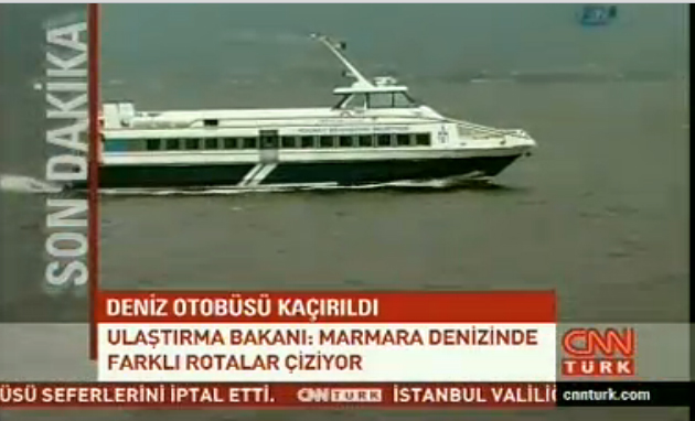 кораб в Мраморно море. Снимка: CNN Turk