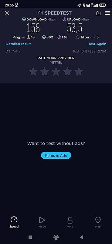 Натиснете снимката за да я уголемите

Име:Screenshot_2022-10-25-20-56-01-623_org.zwanoo.android.speedtest.jpg
Прегледи:395
Размер:77.4 КБ
ID:6896555