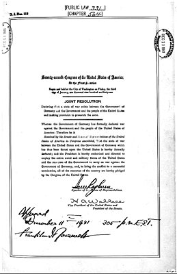 Натиснете снимката за да я уголемите  Име:joint-resolution-of-december-12-1941-which-declared-war-on-germany-D4YDTT.jpg Прегледи:0 Размер:113.8 КБ ID:7035743