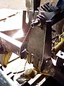 Носача на задния амортисьор в процес на напасване - полуфабрикатно състояние.