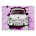 trabant car and pink lilac